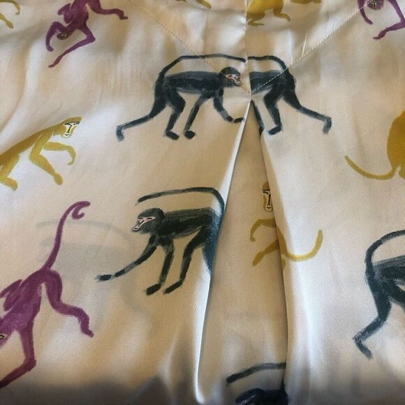 Zara Pastel Monkey Print Cropped Swing top Size S - Picture 7 of 13